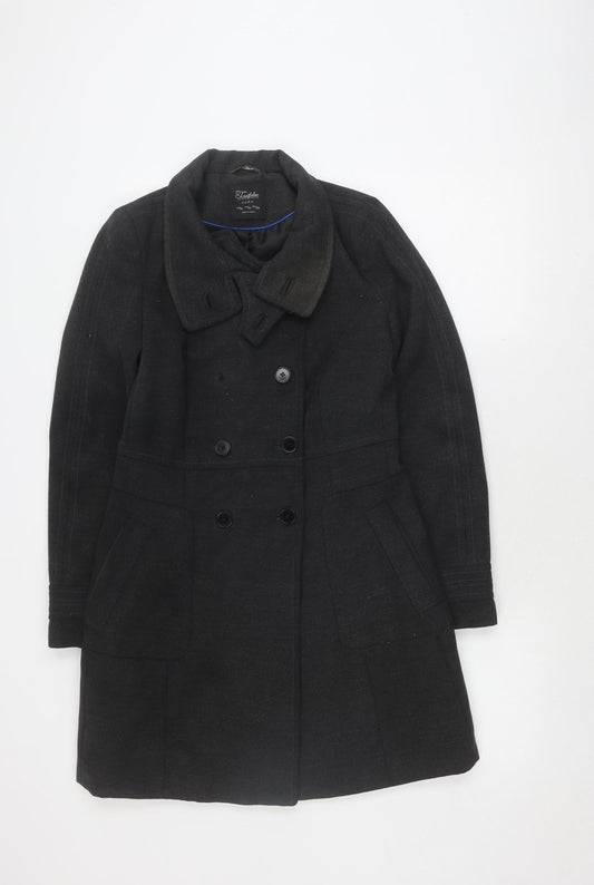 Zara Men's Grey Pea Coat Medium Double-Breasted Winter