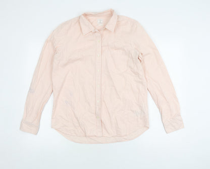 Gap Men's Peach Striped Casual Shirt M Fitted