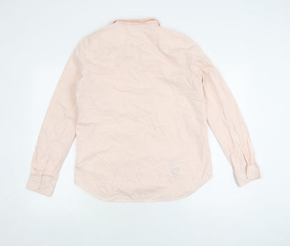 Gap Men's Peach Striped Casual Shirt M Fitted