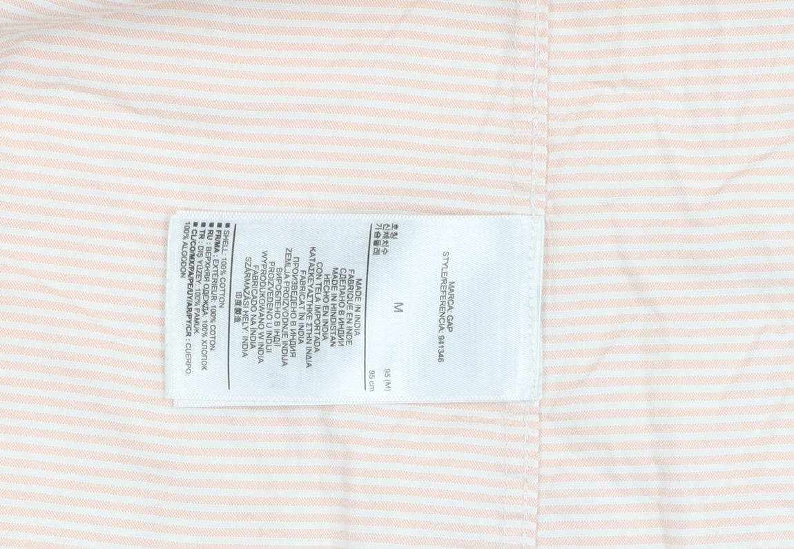 Gap Men's Peach Striped Casual Shirt M Fitted