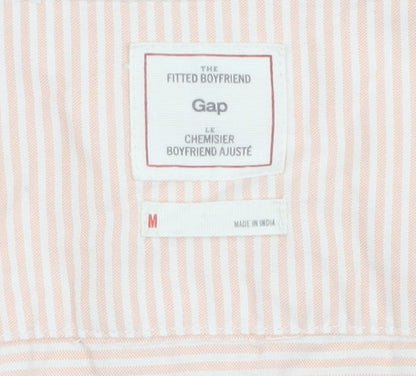 Gap Men's Peach Striped Casual Shirt M Fitted