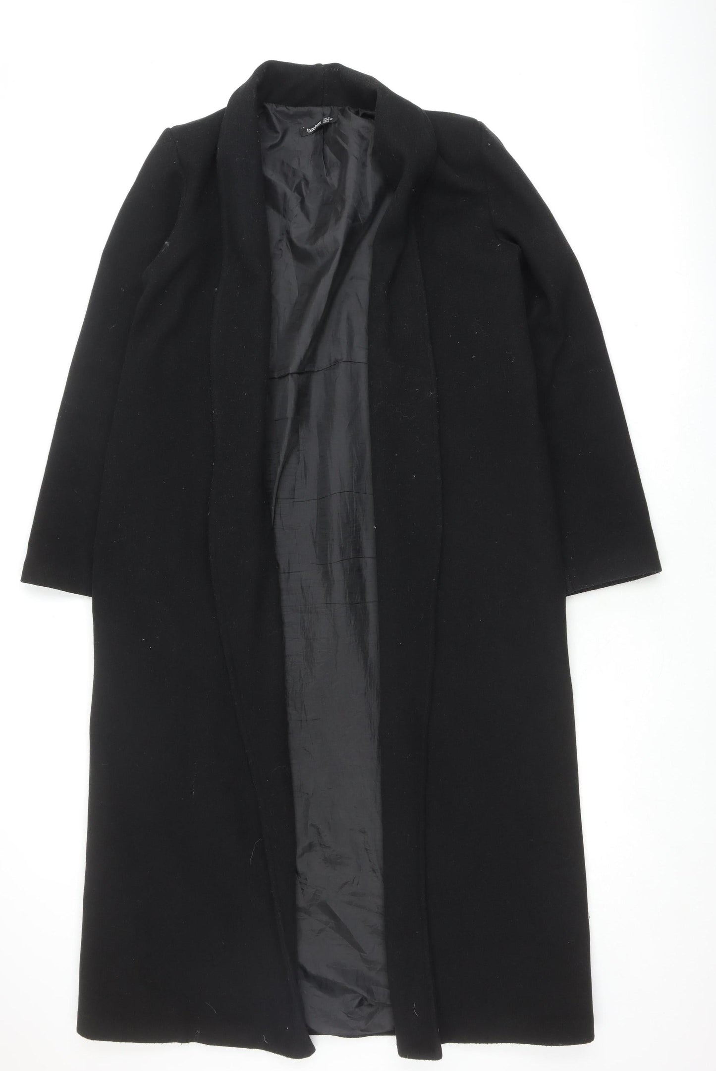 Womens UK Size 8 Boohoo Black Trench Coat