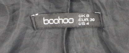Womens UK Size 8 Boohoo Black Trench Coat