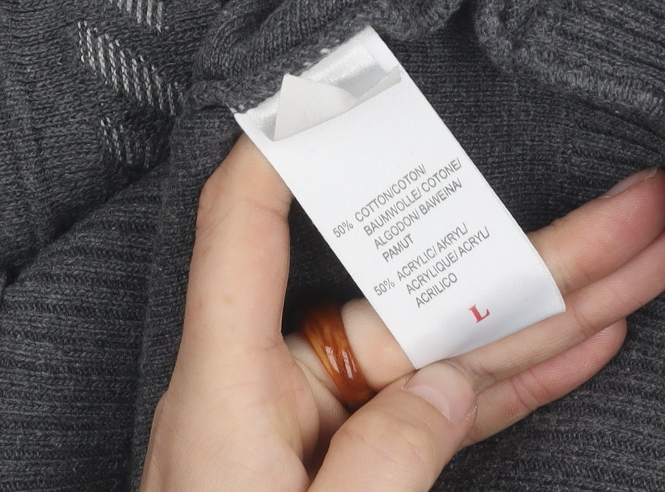 Carson Men's Grey Pullover Jumper Size L Geometric