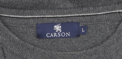 Carson Men's Grey Pullover Jumper Size L Geometric