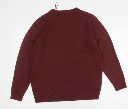 Damart Men's Red Pullover Jumper Size M Crew Neck