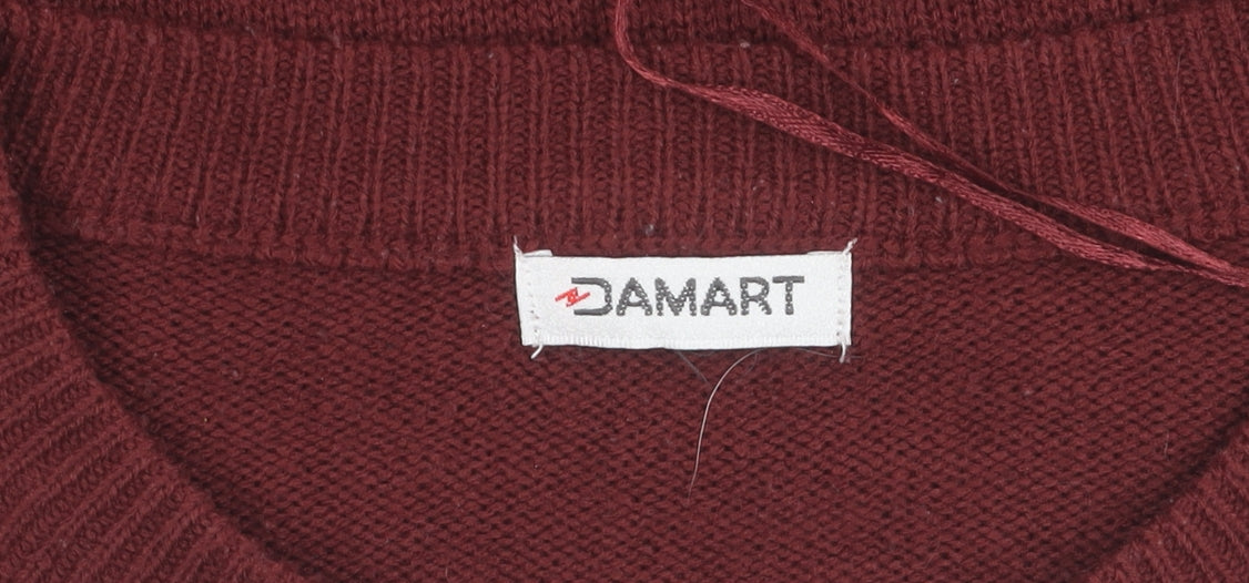 Damart Men's Red Pullover Jumper Size M Crew Neck