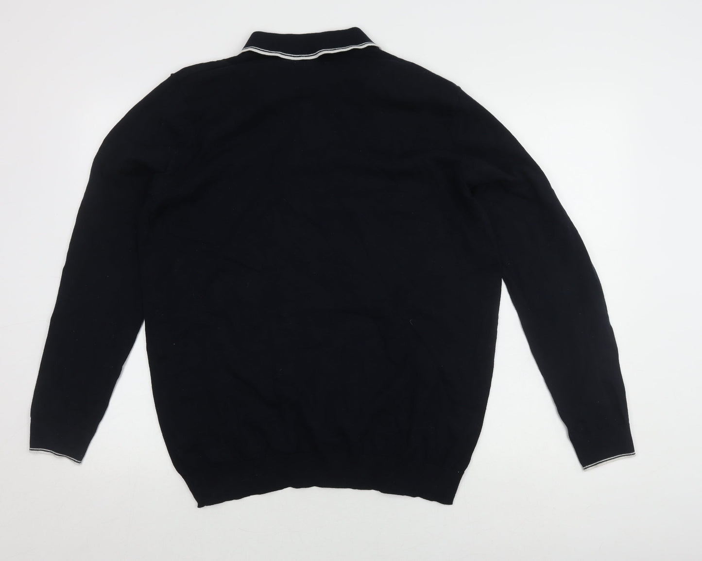 ACW85 Men's Black Long Sleeve Polo Shirt Large