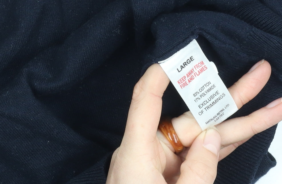 ACW85 Men's Black Long Sleeve Polo Shirt Large