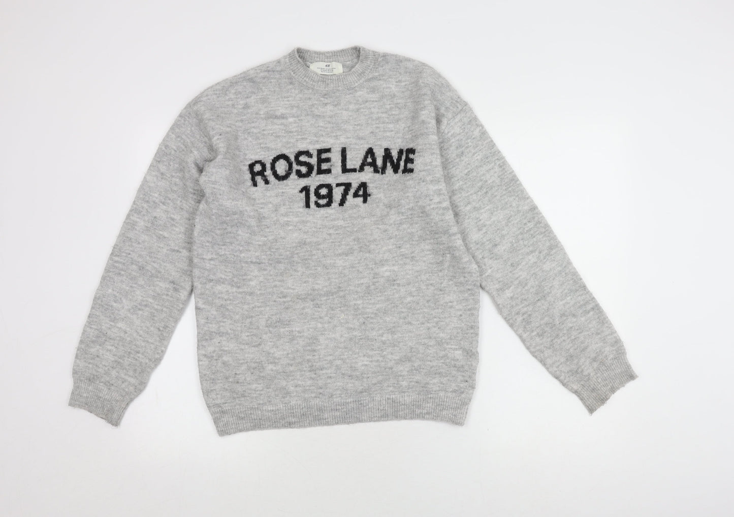 H&M Girls Grey Pullover Jumper, Size 12-13 Years
