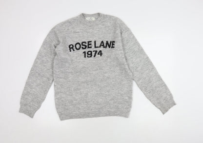 H&M Girls Grey Pullover Jumper, Size 12-13 Years