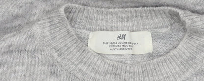 H&M Girls Grey Pullover Jumper, Size 12-13 Years