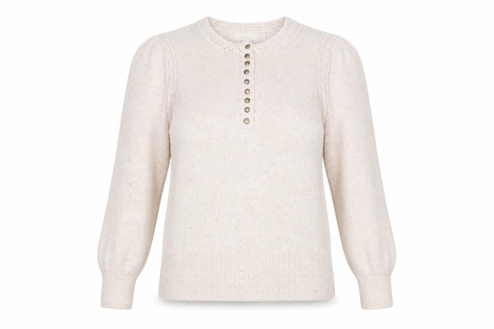 Womens UK Size 14 Per Una Ivory Henley Jumper