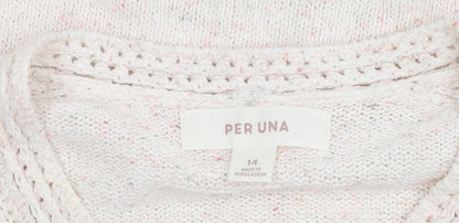 Womens UK Size 14 Per Una Ivory Henley Jumper