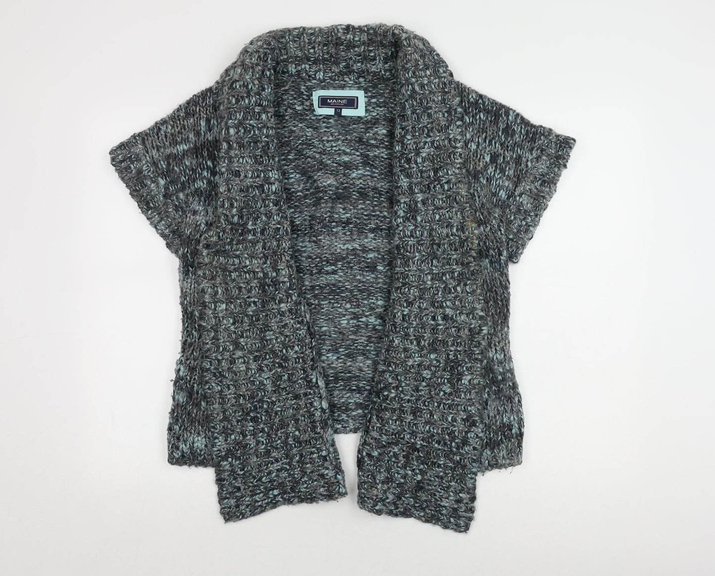 Womens UK Size 12 Maine New England Grey Cardigan Jumper