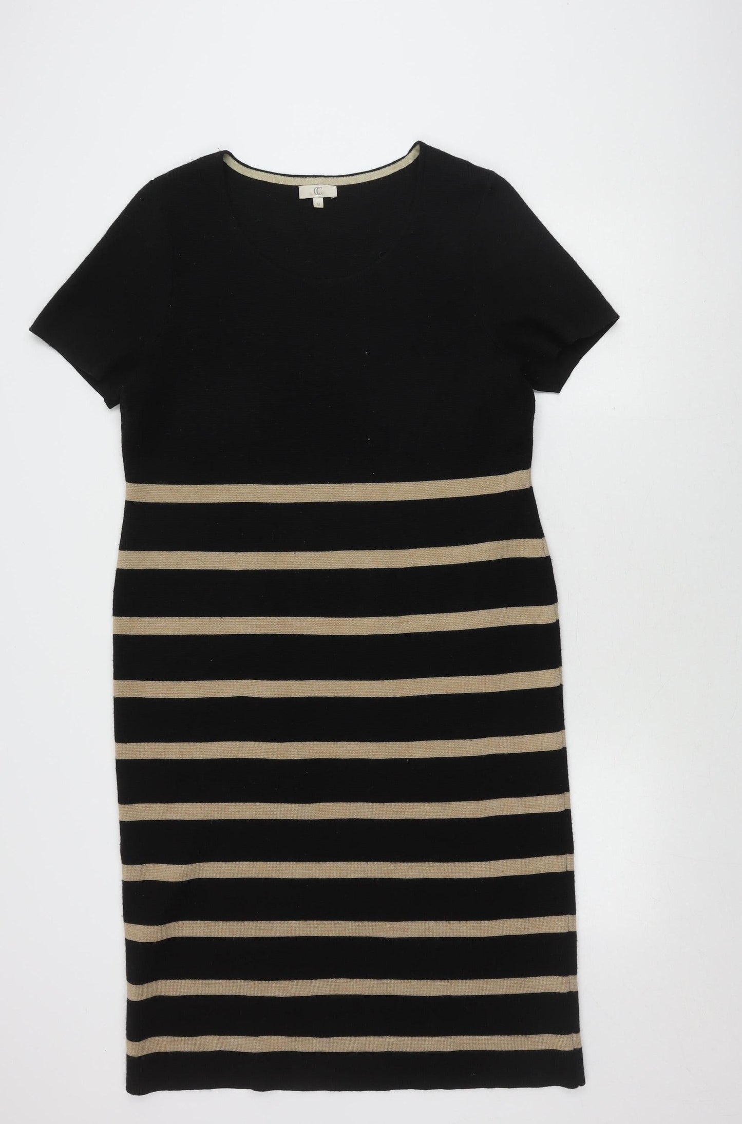 CC Women's Black Striped Sheath Dress M