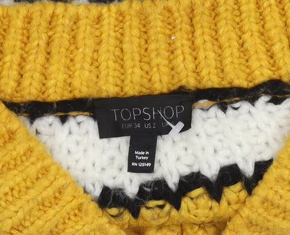 Womens UK Size 6 Topshop Multicoloured Pullover Jumper