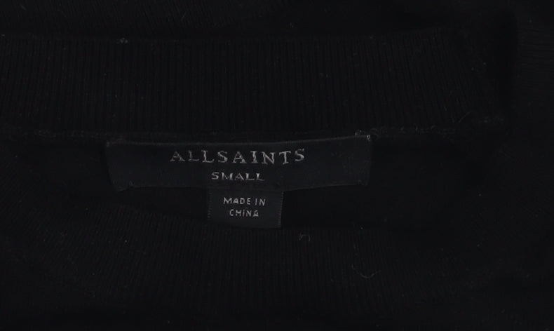 AllSaints Women's Black Basic Top, Size S, Regular Fit