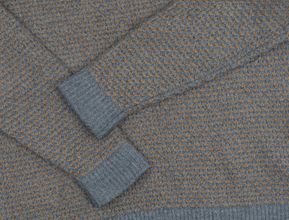 DKNY Men's Grey Waffle-Knit Pullover Jumper S