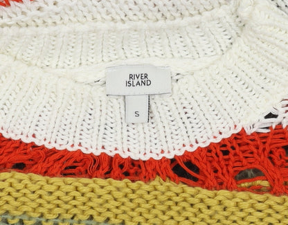 Womens UK Size S River Island Multicoloured Pullover Jumper