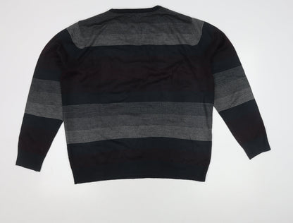 Cedar Wood State Men's Multicoloured Striped Pullover Jumper L