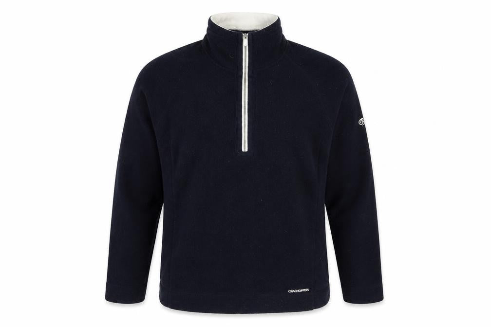 Front view of Craghoppers unisex black fleece pullover sweatshirt uk 14