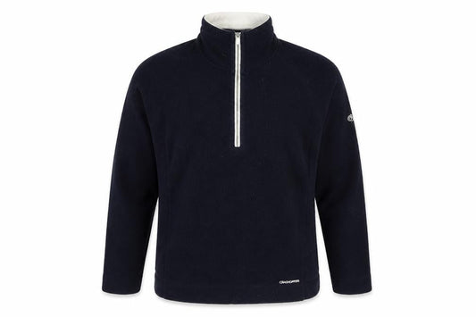 Front view of Craghoppers unisex black fleece pullover sweatshirt uk 14