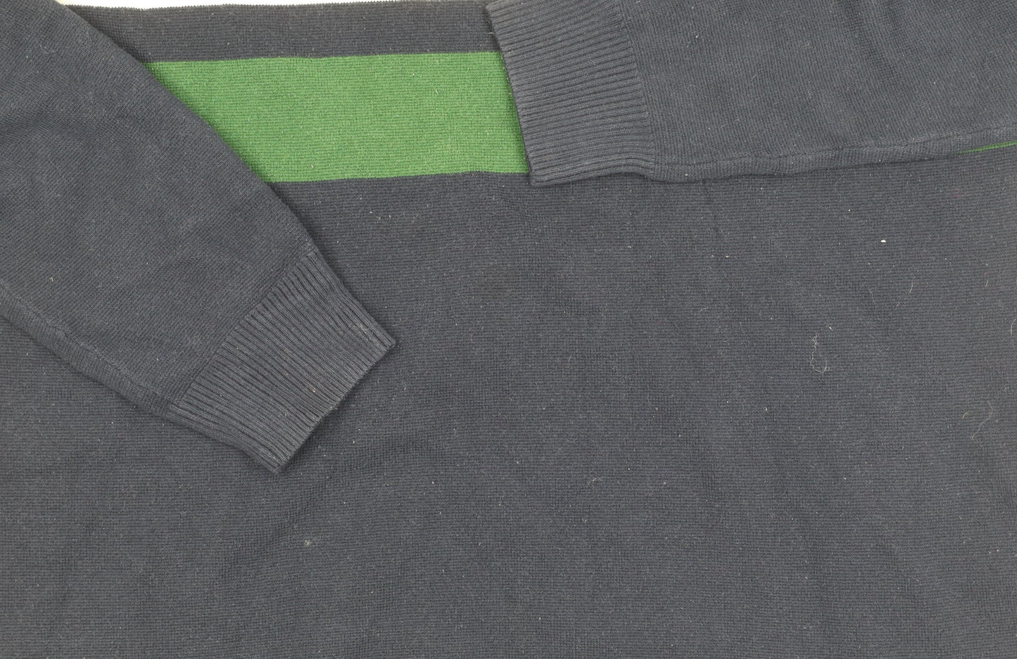 H&M Men's L Black Green Ivory Striped Pullover