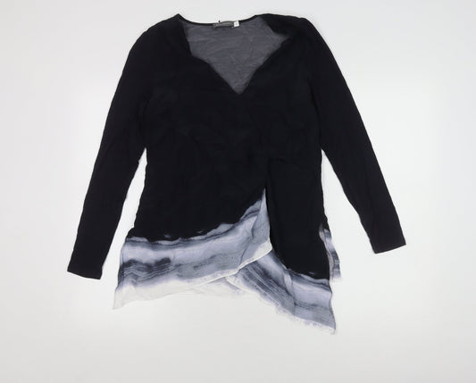 Womens UK Size 8 Mint Velvet Black Wrap Blouse