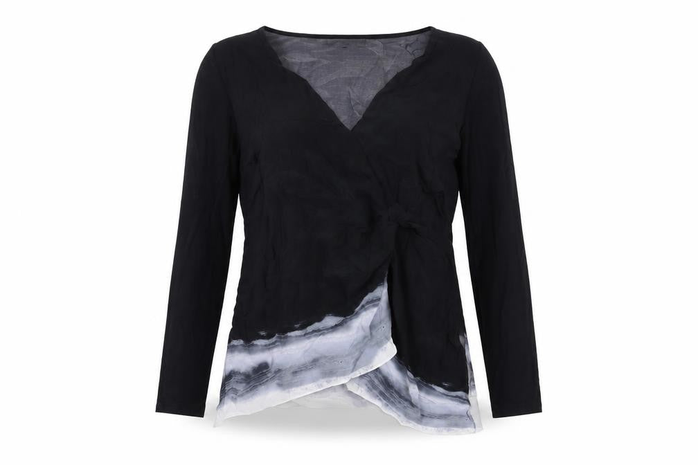 Womens UK Size 8 Mint Velvet Black Wrap Blouse