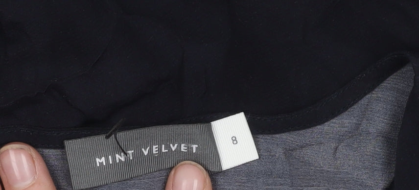 Womens UK Size 8 Mint Velvet Black Wrap Blouse