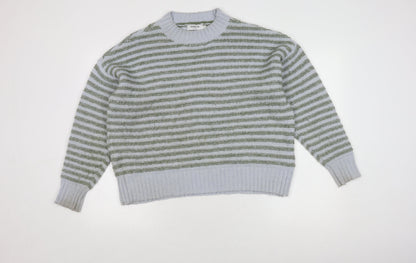 MSCH Women's Green Striped Pullover Jumper M