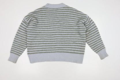 MSCH Women's Green Striped Pullover Jumper M