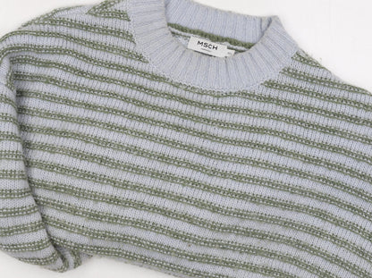 MSCH Women's Green Striped Pullover Jumper M