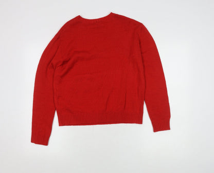Levaca Women's Red Sequin Pullover Jumper, Size S