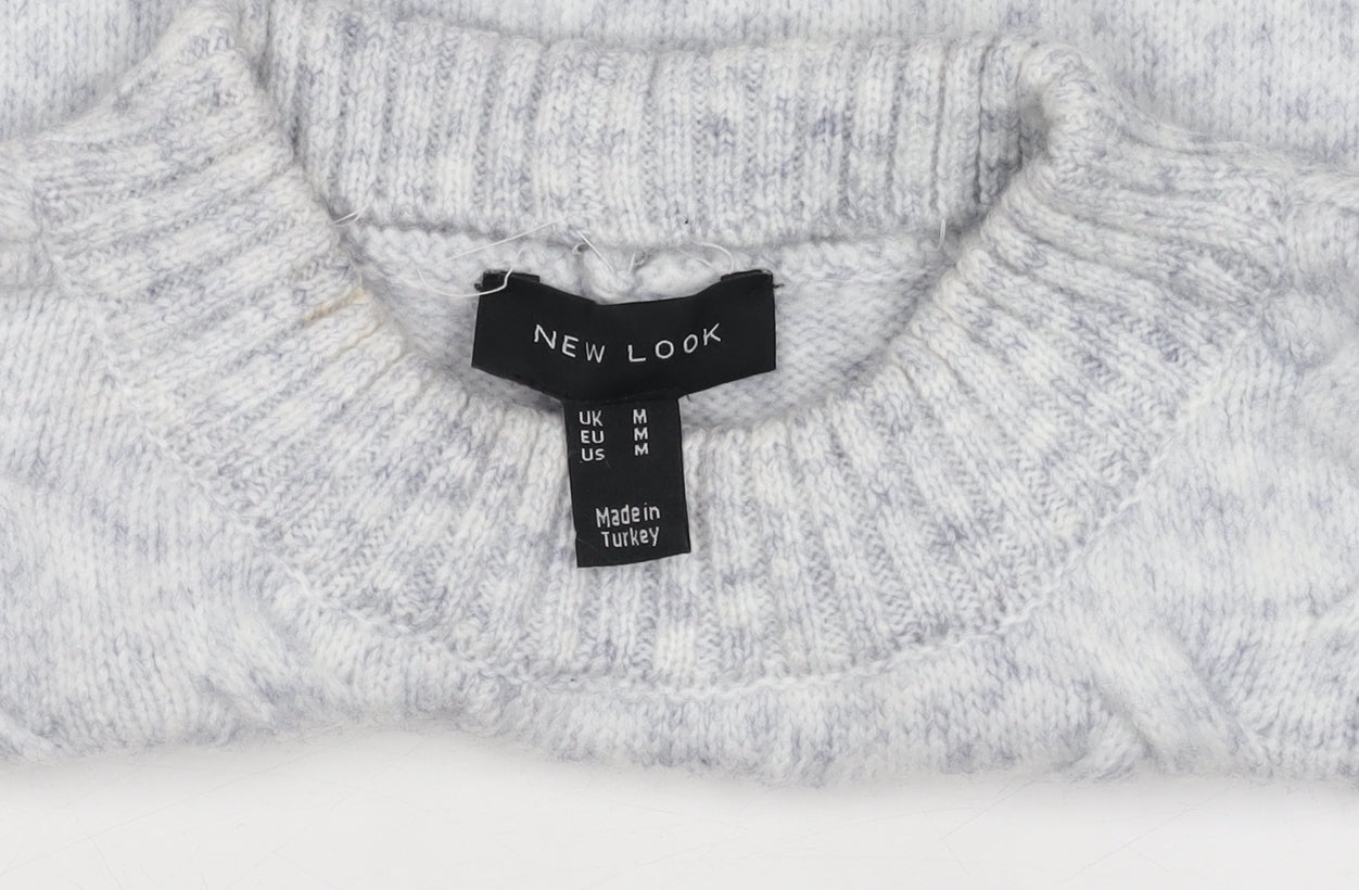Womens UK Size M New Look Grey Pullover Jumper