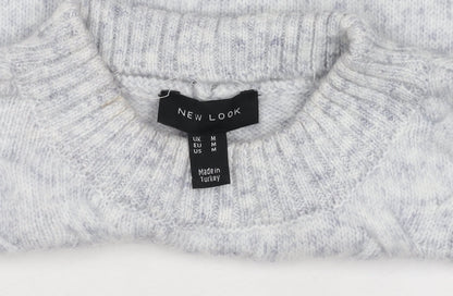 Womens UK Size M New Look Grey Pullover Jumper
