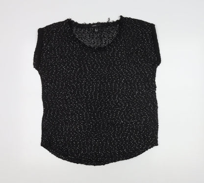 Womens UK Size 12 Mango Black  T-Shirt
