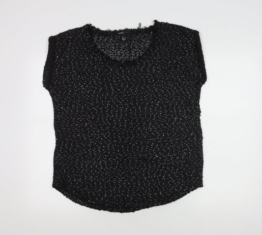 Womens UK Size 12 Mango Black  T-Shirt