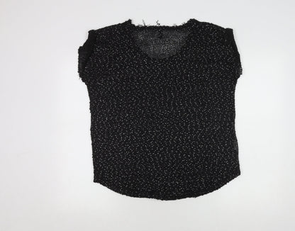 Womens UK Size 12 Mango Black  T-Shirt
