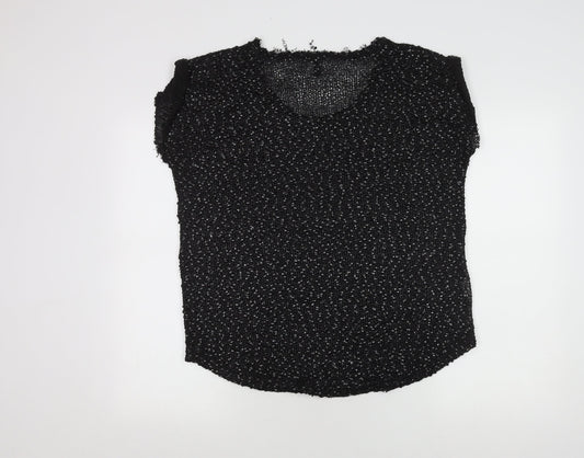 Womens UK Size 12 Mango Black  T-Shirt