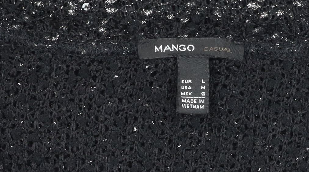 Womens UK Size 12 Mango Black  T-Shirt