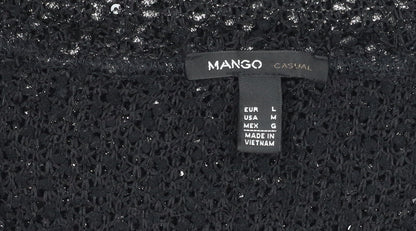 Womens UK Size 12 Mango Black  T-Shirt