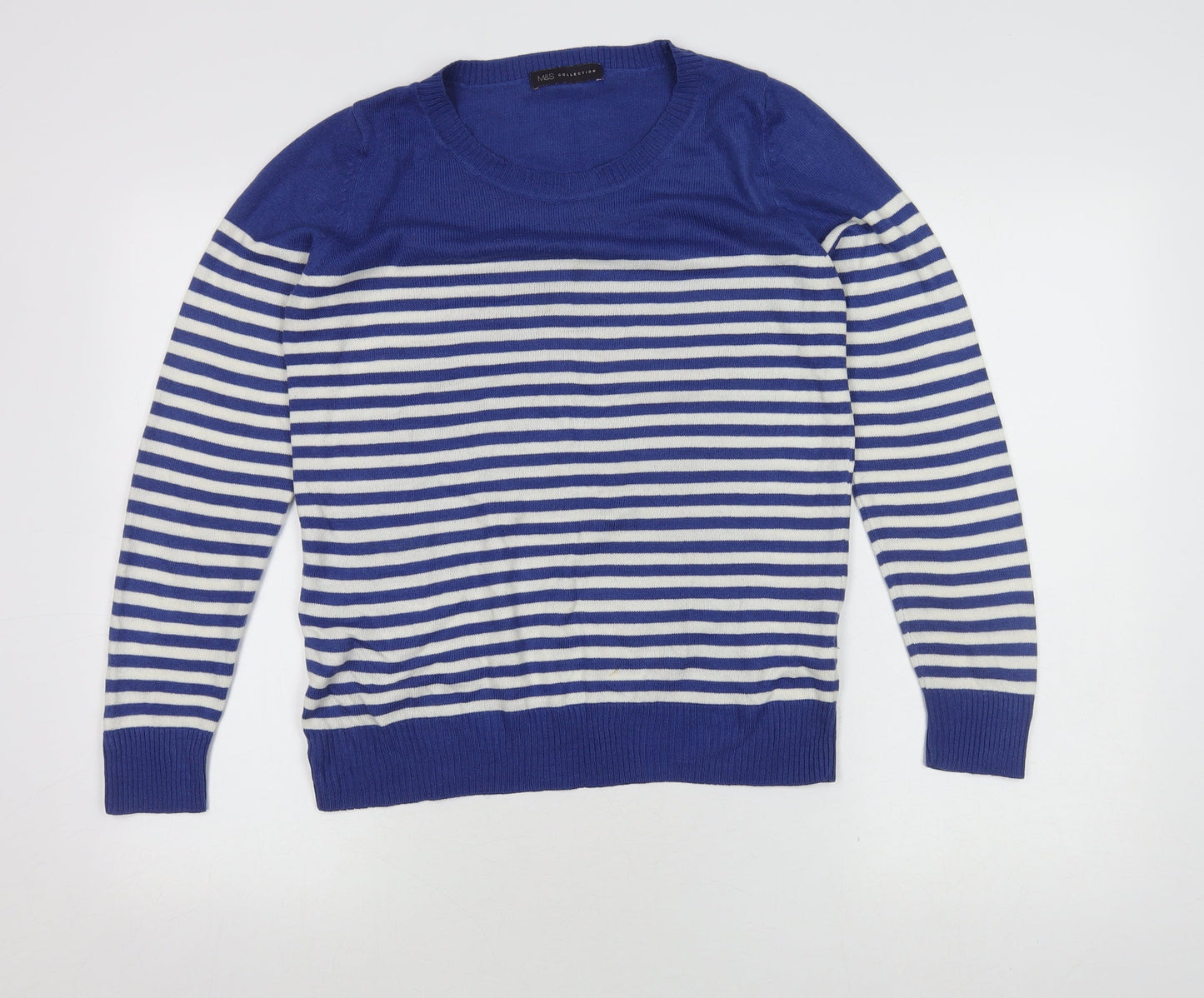 Womens UK Size 10 Marks and Spencer Blue Pullover Jumper