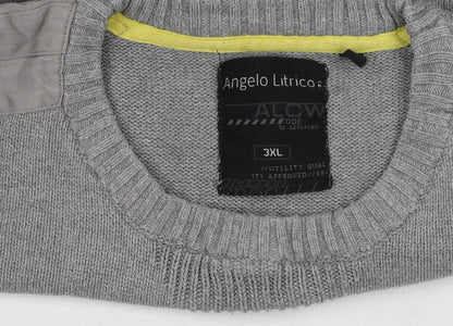 Angelo Litrico Men's Grey Crew Neck Pullover 3XL