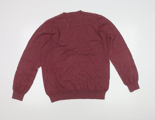 RJR John Rocha Men's Red V-Neck Pullover Jumper M