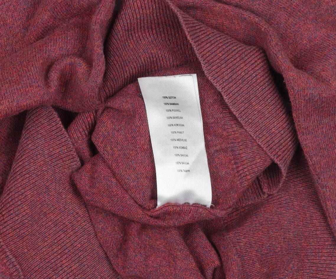 RJR John Rocha Men's Red V-Neck Pullover Jumper M