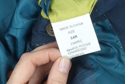 Mens UK Size 34 ONESIX5IVE Regular Blue Suit Jacket