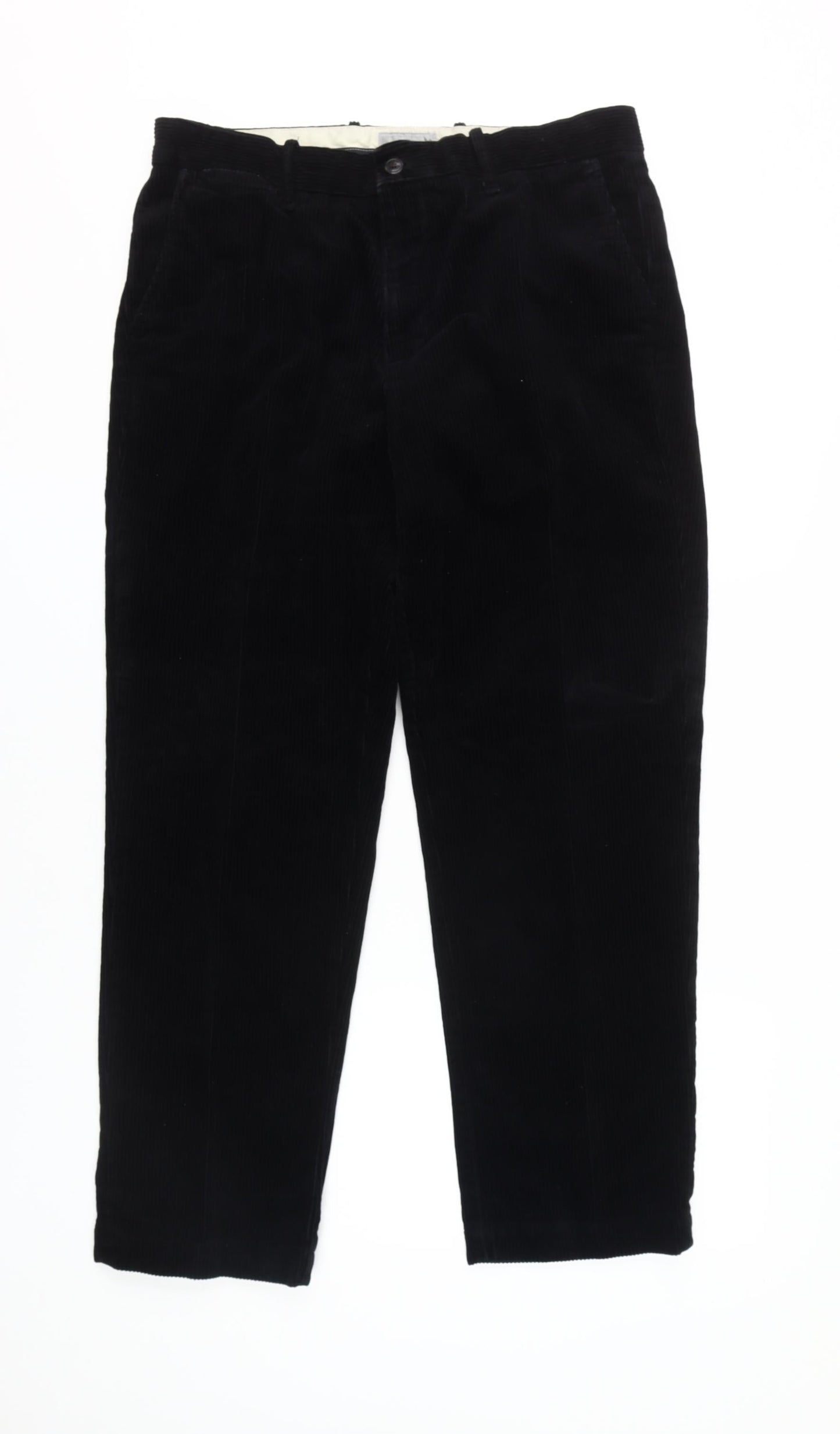 Marks and Spencer Men's Black Corduroy Trousers Size 34