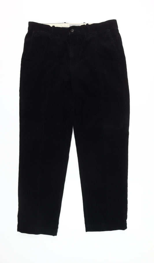 Marks and Spencer Men's Black Corduroy Trousers Size 34